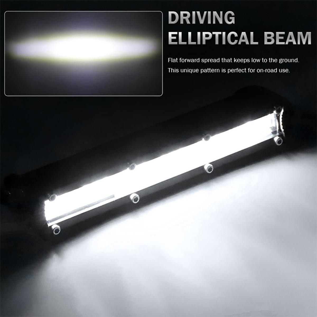 Barra de luces LED de trabajo de 7 pulgadas conducción delgada niebla punto todoterreno blanco ATV camión SUV 4x4- - Image 3