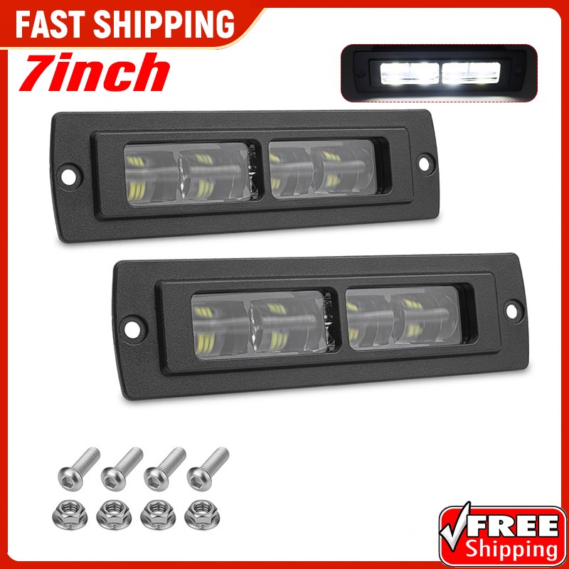 Barra de luz de trabajo LED de montaje empotrado 2X 7 pulgadas punto de inundación conducción niebla todoterreno 4x4 4x4-
