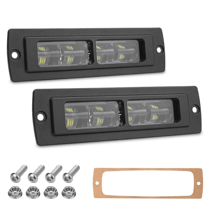 Barra de luz de trabajo LED de montaje empotrado 2X 7 pulgadas punto de inundación conducción niebla todoterreno 4x4 4x4- - Image 3