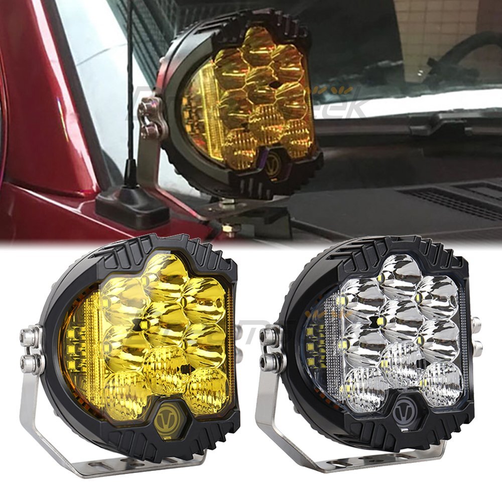 1x 7"" 90W LED Luz de Trabajo Vainas Punto Inundación Combo Conducción Lámpara Antiniebla Offroad 4x4 Coche-