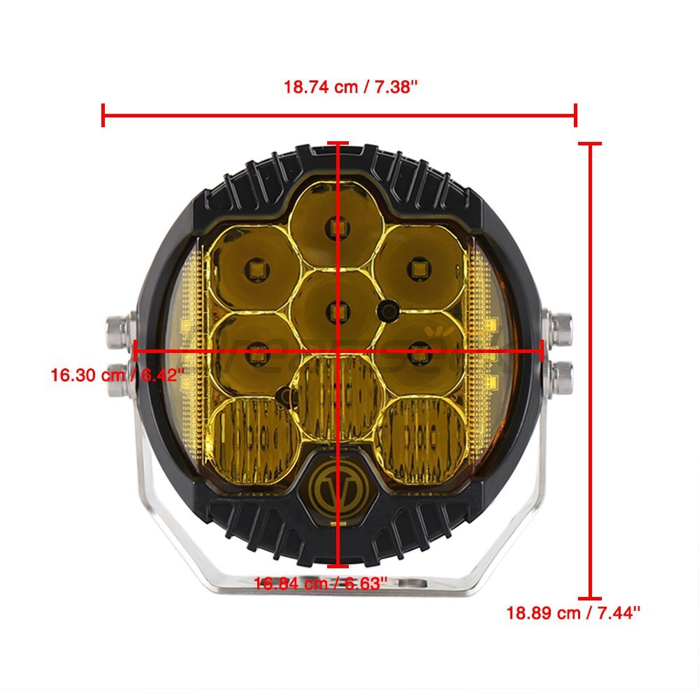 1x 7"" 90W LED Luz de Trabajo Vainas Punto Inundación Combo Conducción Lámpara Antiniebla Offroad 4x4 Coche- - Image 4
