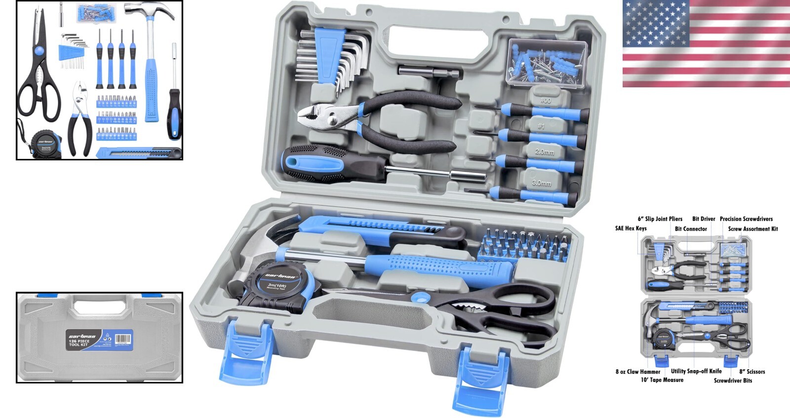 Portable Automotive Tool Set with Plastic Toolbox - Essential Home Repair Kit - Image 2