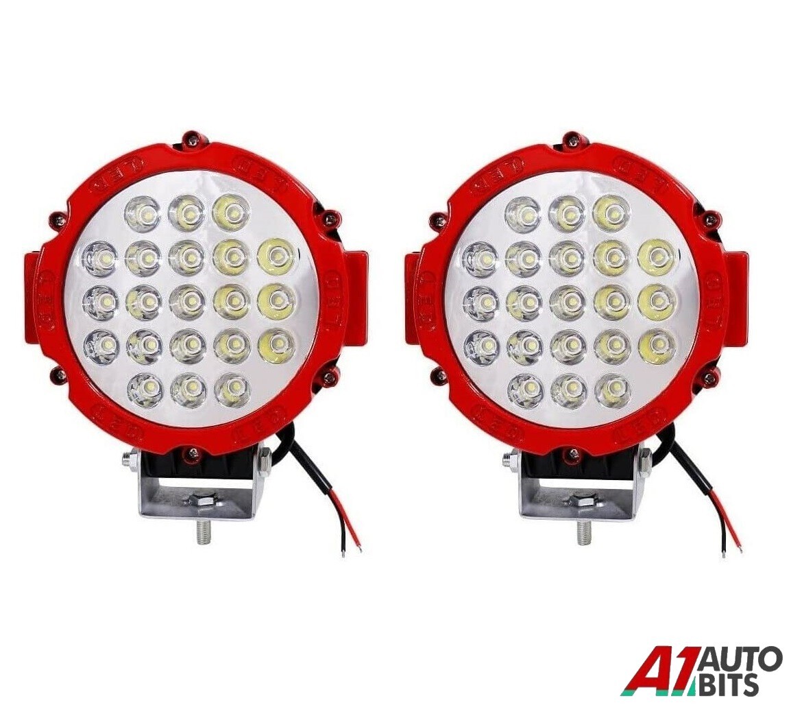 2x 63w LED Rojo Trabajo Luces de Conducción Barra Punto Todoterreno Coche Camión ATV 4x4 12v 24v-