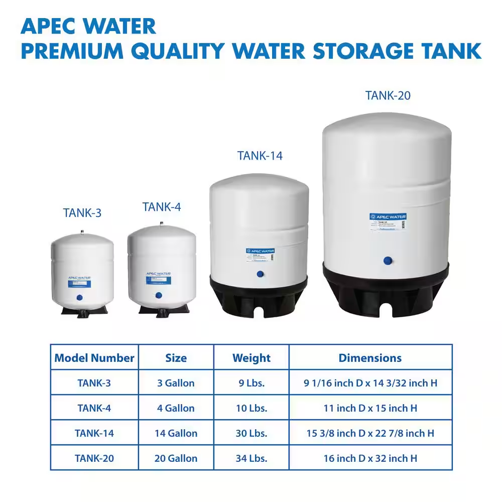4 Gal. Tanque de almacenamiento de agua potable de ósmosis inversa residencial prepresurizado- - Image 5