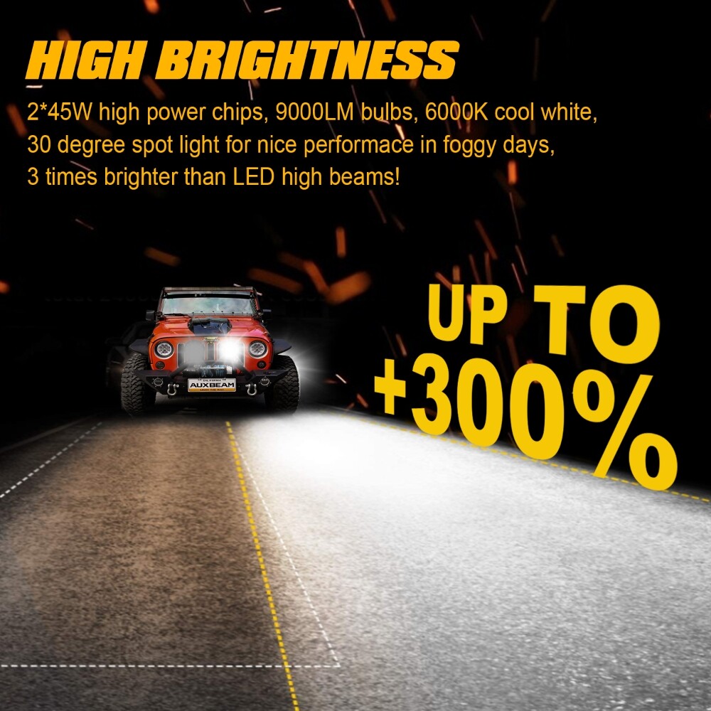 AUXBEAM 7"INCH LED Light Bar Spot Flood Pods Driving Lights 4WD Off-Road Truck - Image 3
