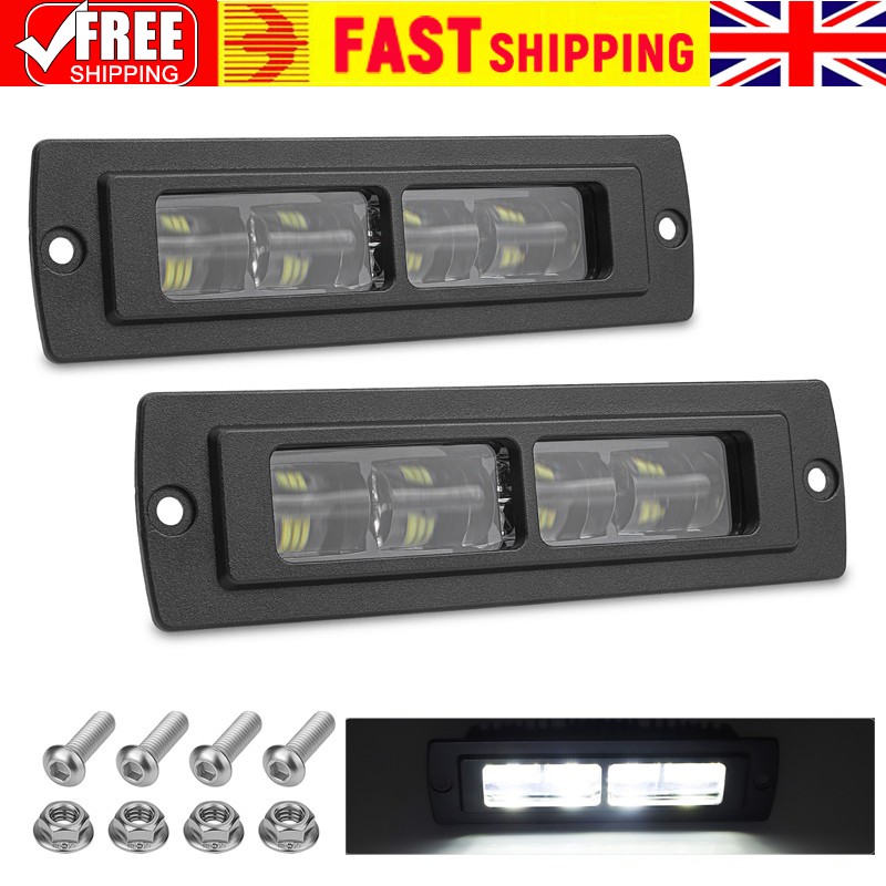 Barra de luz de trabajo LED de montaje empotrado 2X 7 pulgadas punto de inundación conducción niebla todoterreno 4X4 4x4-
