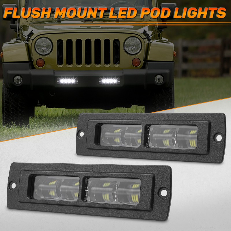 Barra de luz de trabajo LED de montaje empotrado 2X 7 pulgadas punto de inundación conducción niebla todoterreno 4X4 4x4- - Image 5