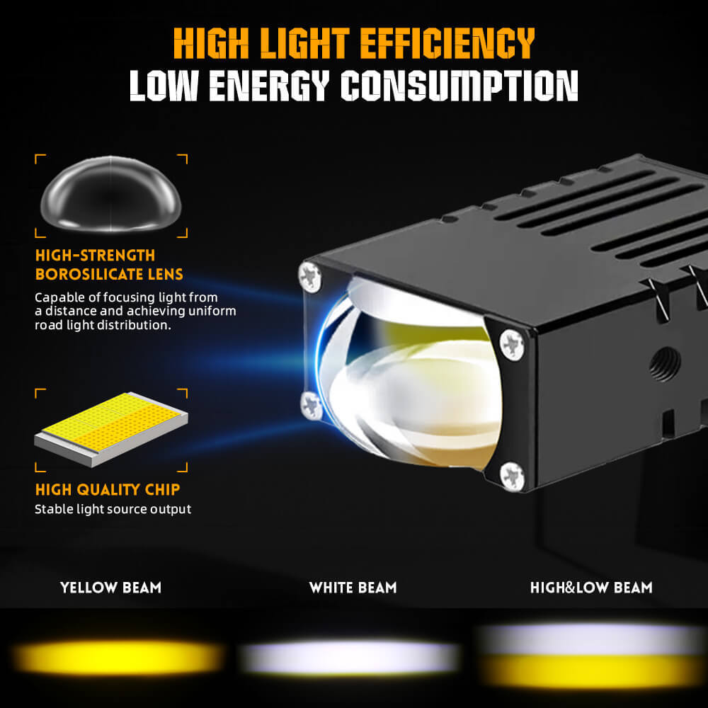 Par de luces de conducción LED de 3 pulgadas focos DRL redondos todoterreno 4x4 SUV lámpara de trabajo- - Image 5