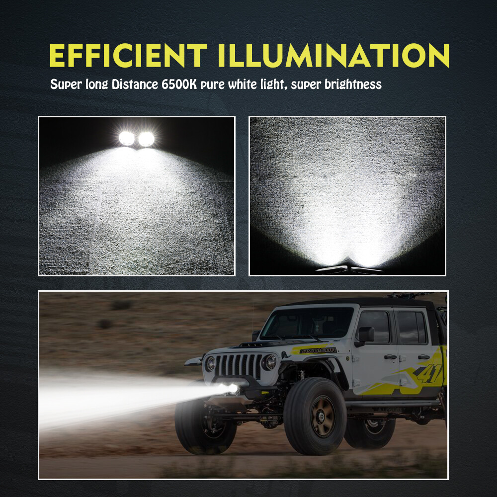 2x Luces LED redondas de conducción todoterreno de 3,5" 90W cápsulas de punto antiniebla trabajo SUV ATV 4x4 UTV- - Image 4