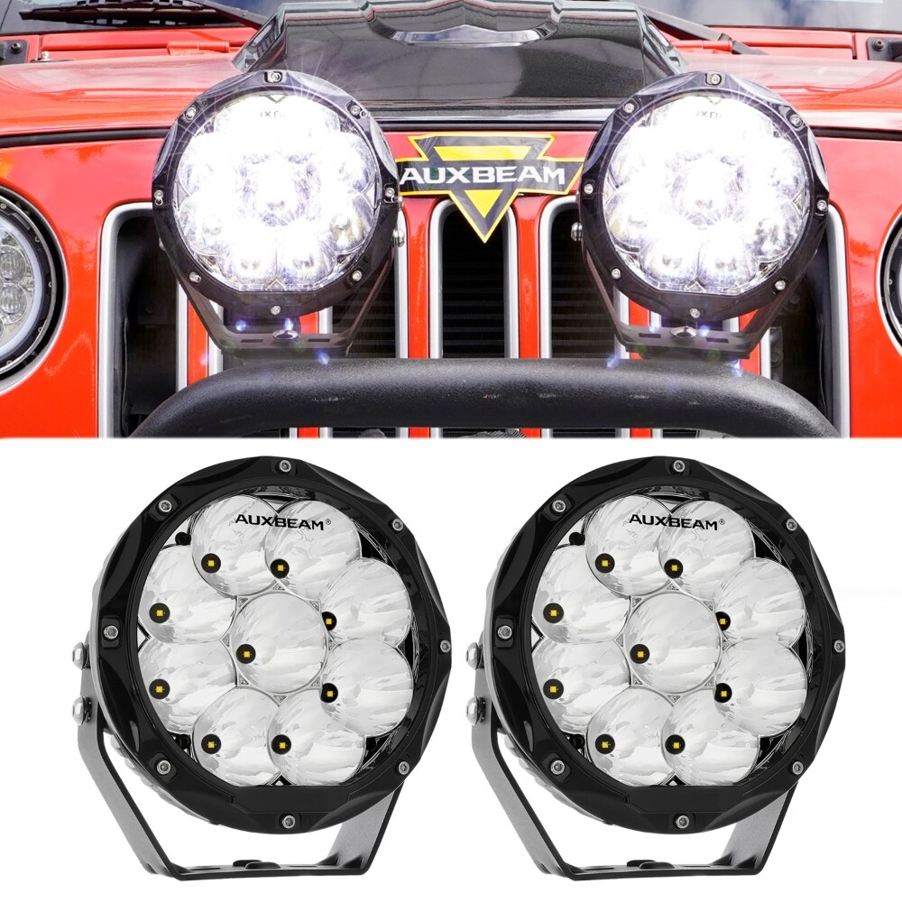 AUXBEAM 7" PULGADAS Barra de Luz LED Punto Vainas de Inundación Luces de Conducción 4x4 Todoterreno Camión-