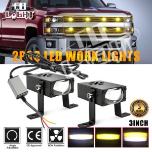 2 PIEZAS Luces de conducción de parrilla delantera Mini blanco/amarillo Proyector Luces antiniebla SUV 4x4-
