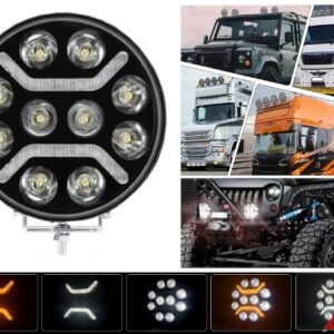 Luz antiniebla redonda de 9" con punto LED completo X1 para camioneta SUV 4x4 coche 4x4-