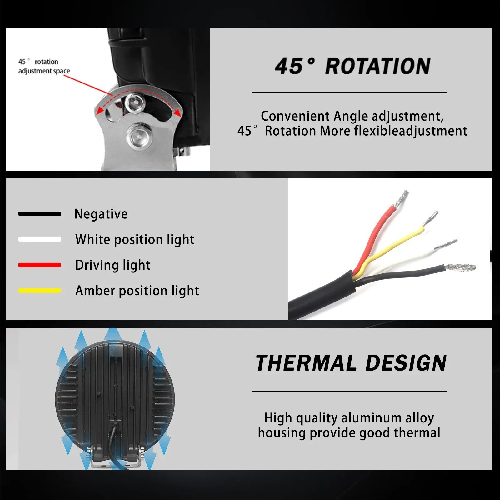 Luz antiniebla redonda de 9" con punto LED completo X1 para camioneta SUV 4x4 coche 4x4- - Image 4
