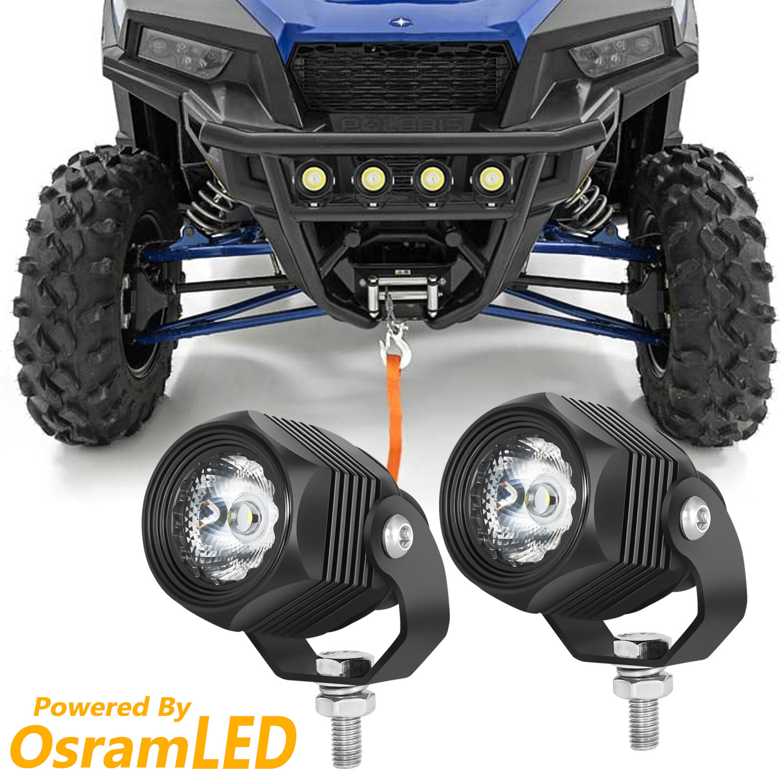 2x 2" 20W Redondo LED OffRoad Luces de Conducción Pods Faros de Trabajo Antiniebla 4x4 UTV- - Image 3