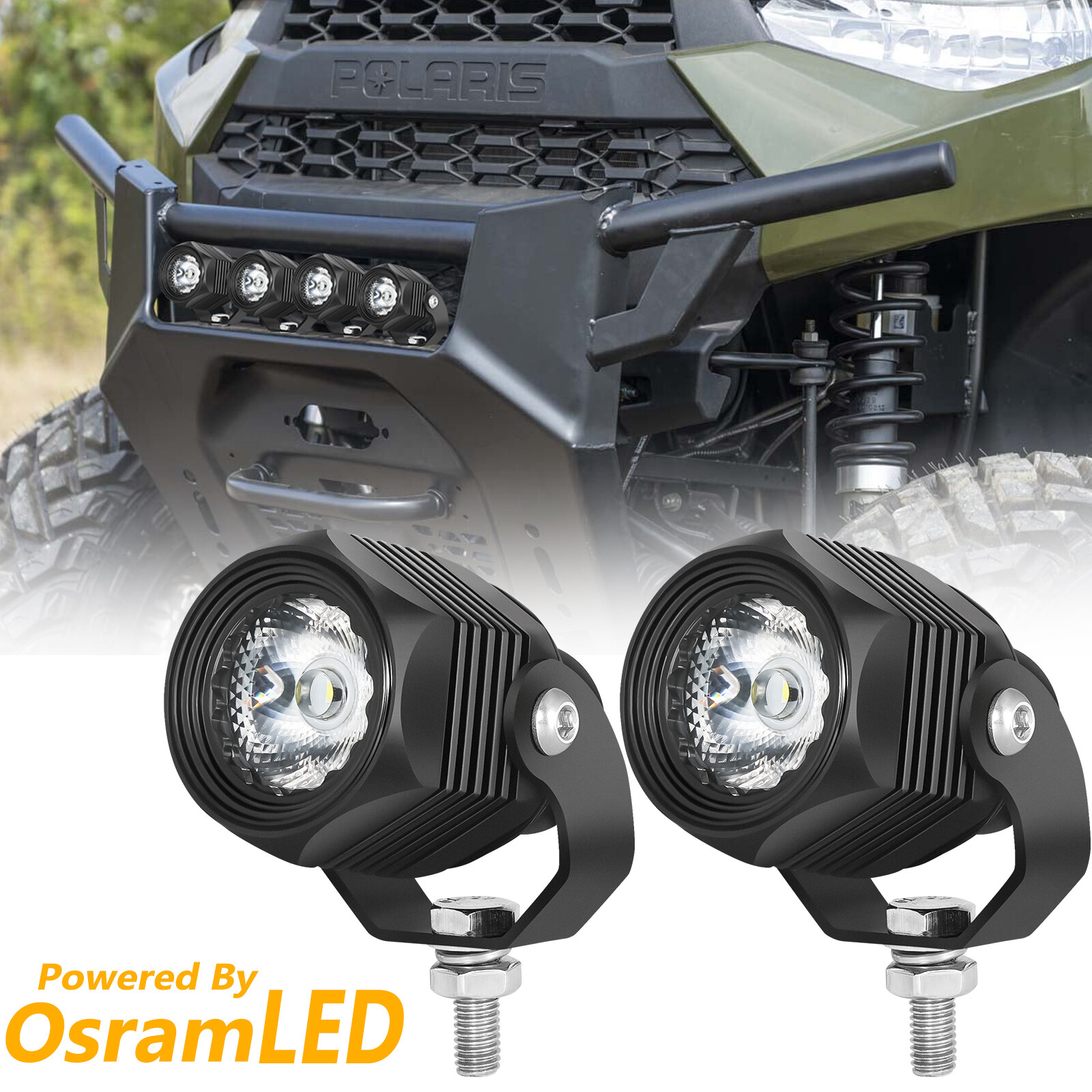 2x 2" 20W Redondo LED OffRoad Luces de Conducción Pods Faros de Trabajo Antiniebla 4x4 UTV- - Image 4