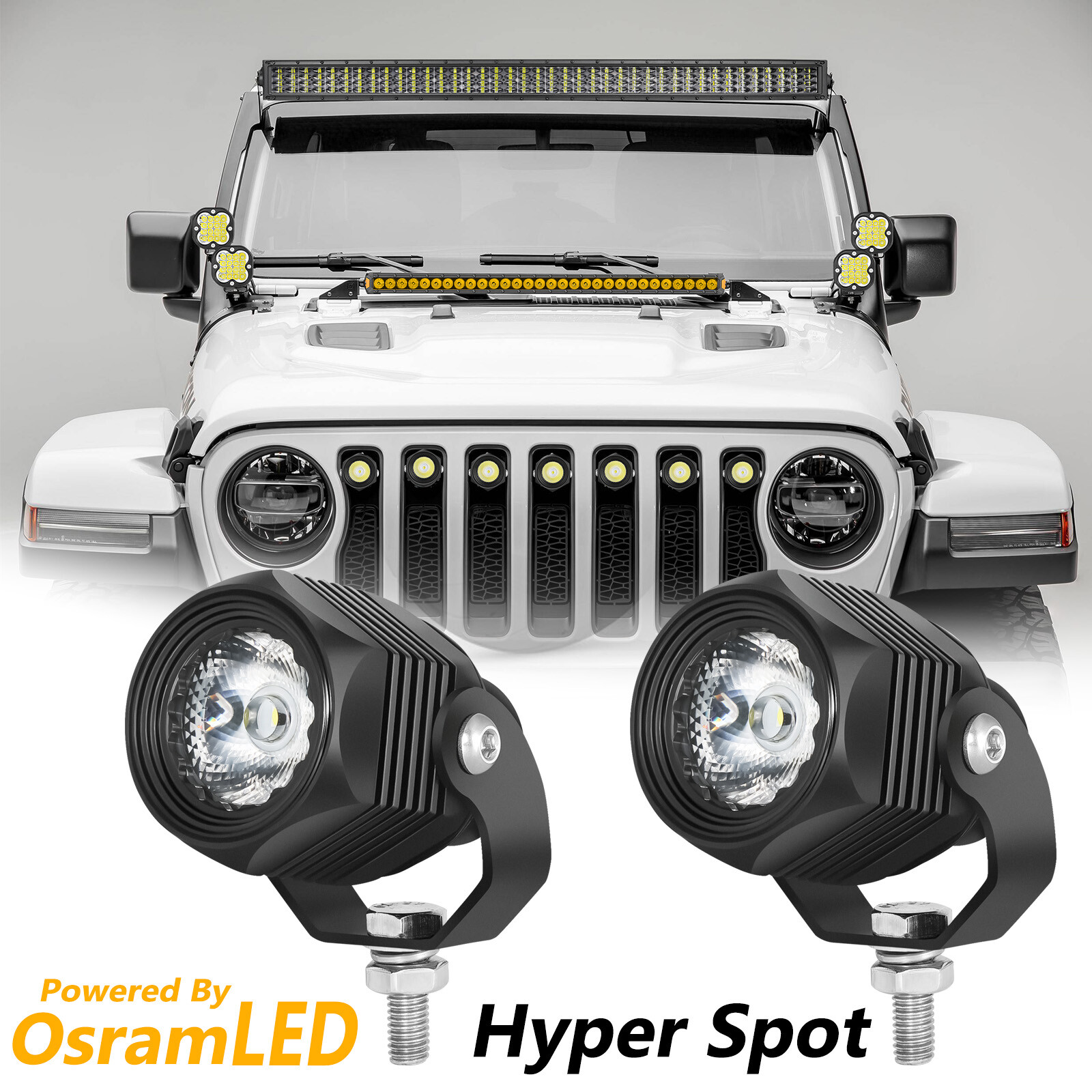 2x 2" 20W Redondo LED OffRoad Luces de Conducción Pods Faros de Trabajo Antiniebla 4x4 UTV- - Image 5
