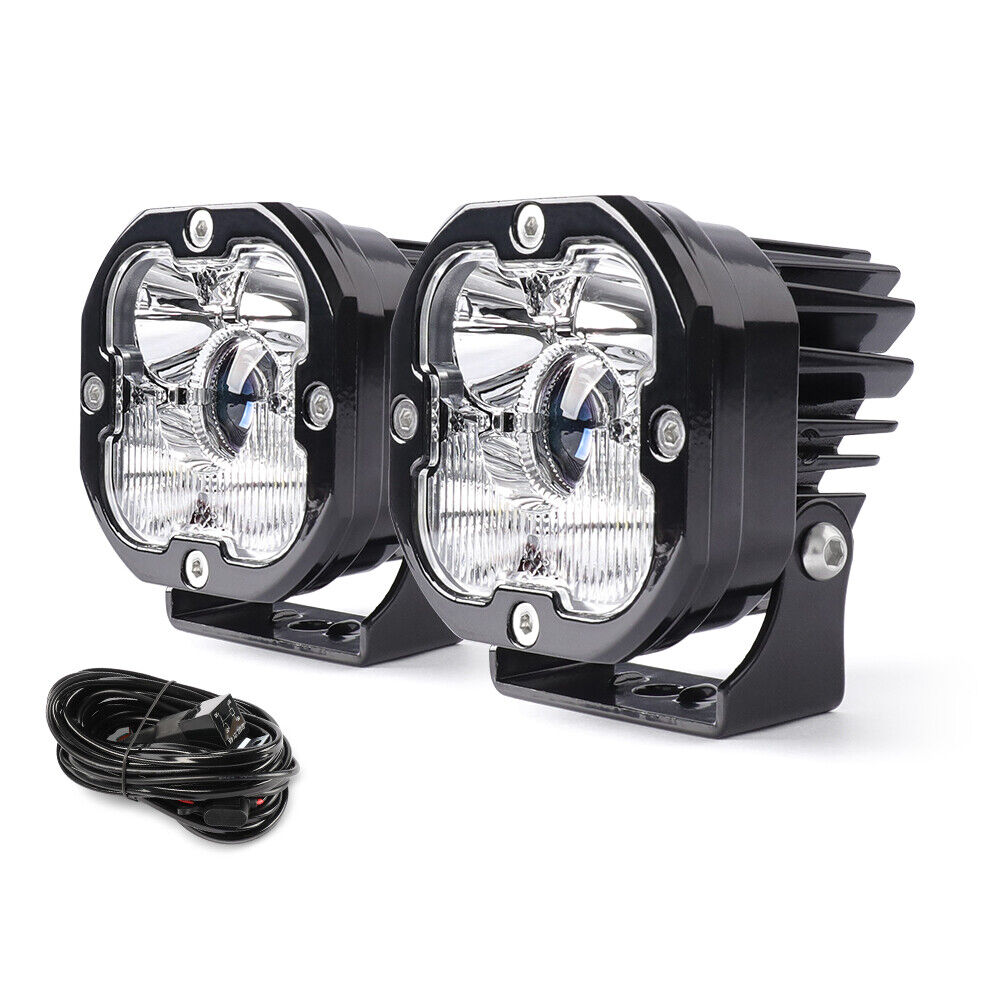 2x 3" Láser LED Luces de Trabajo Blanco Ámbar Combo Vainas Offroad 4x4 UTV Lámpara de Conducción- - Image 2