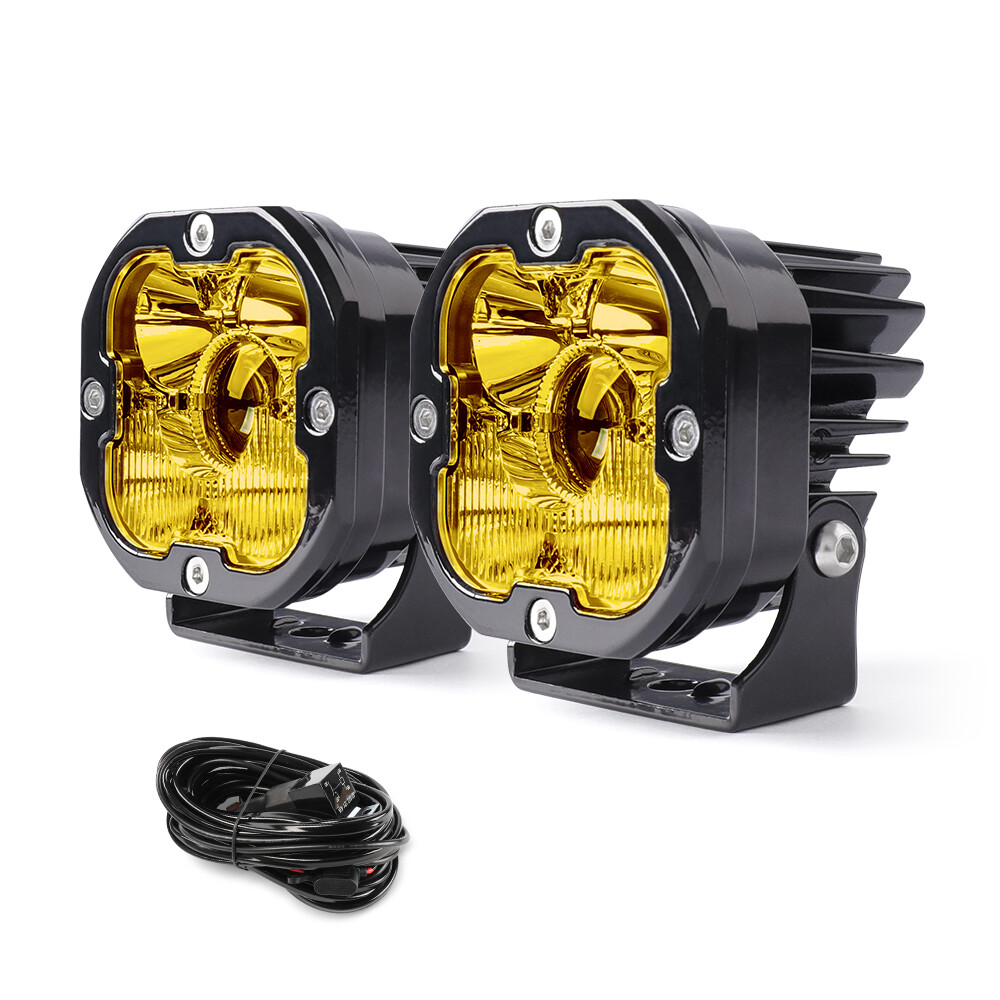 2x 3" Láser LED Luces de Trabajo Blanco Ámbar Combo Vainas Offroad 4x4 UTV Lámpara de Conducción- - Image 3