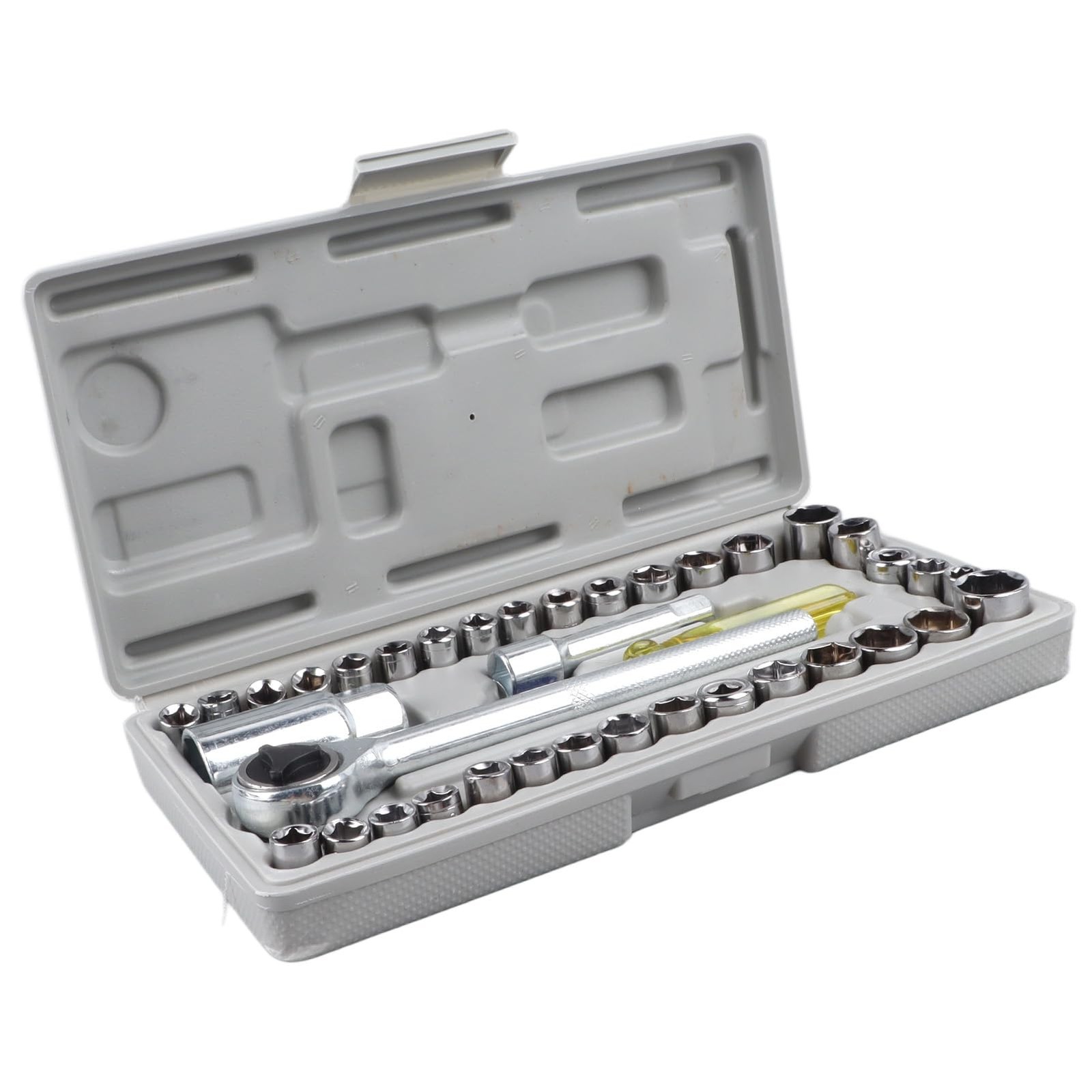 Socket Wrench Set, 34-Piece Carbon Steel Kit with Toolbox, Automotive and Hom... - Image 2