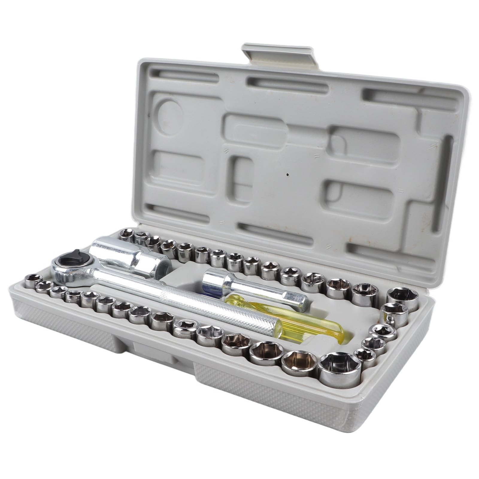 Socket Wrench Set, 34-Piece Carbon Steel Kit with Toolbox, Automotive and Hom... - Image 3