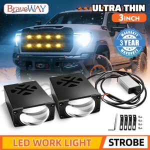2 PIEZAS Luces de conducción de parrilla delantera blancas/amarillas Mini proyector Luces antiniebla 4x4 SUV-