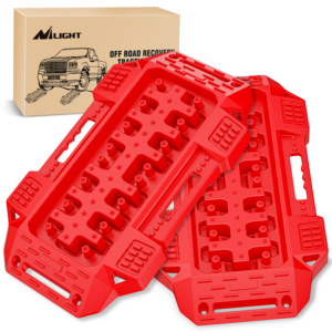 Mini placas de tracción de recuperación corta Nilight Off-Road para 4x4 4x4 (2 piezas rojas)-