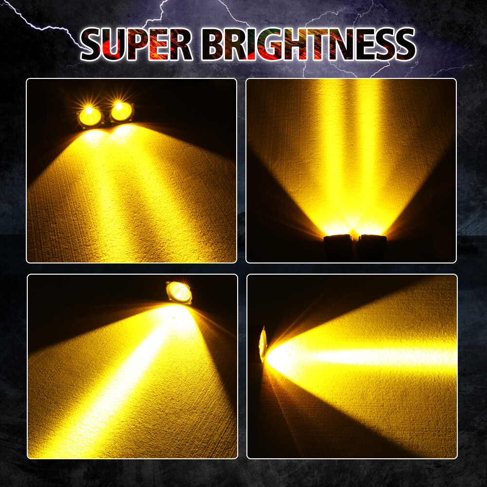 Luces de conducción redondas LED ámbar 2x3" 120W Hyper-Spot parachoques todoterreno camión antiniebla 4x4- - Image 3