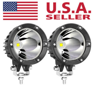 2x 4" 80W Redondo LED Barra de Luz de Trabajo Todoterreno Vainas Camión Faros de Conducción 4x4 UTV-