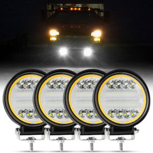 Combo de luces de trabajo LED redondas de 5"" para conducción todoterreno 4 piezas SUV ATV 4x4 camión-