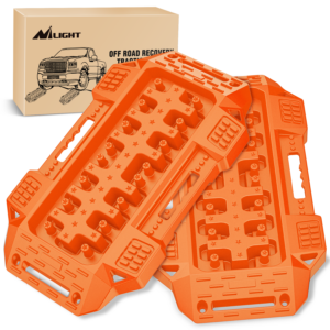 Mini placas de tracción de recuperación corta Nilight Off-Road para 4x4 4x4 (2 piezas naranja)-