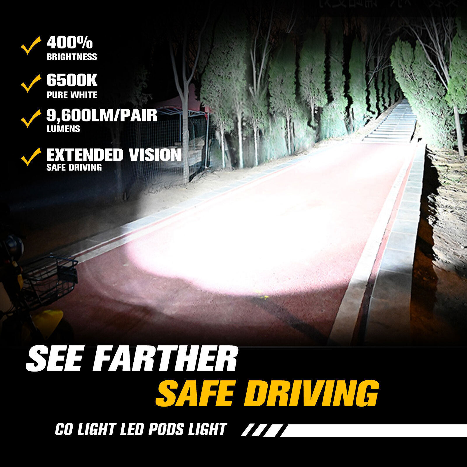 2× 4inch LED Work Pods Light Bar Spot Offroad Driving Fog Light Truck 4WD UTE 3" - Image 4