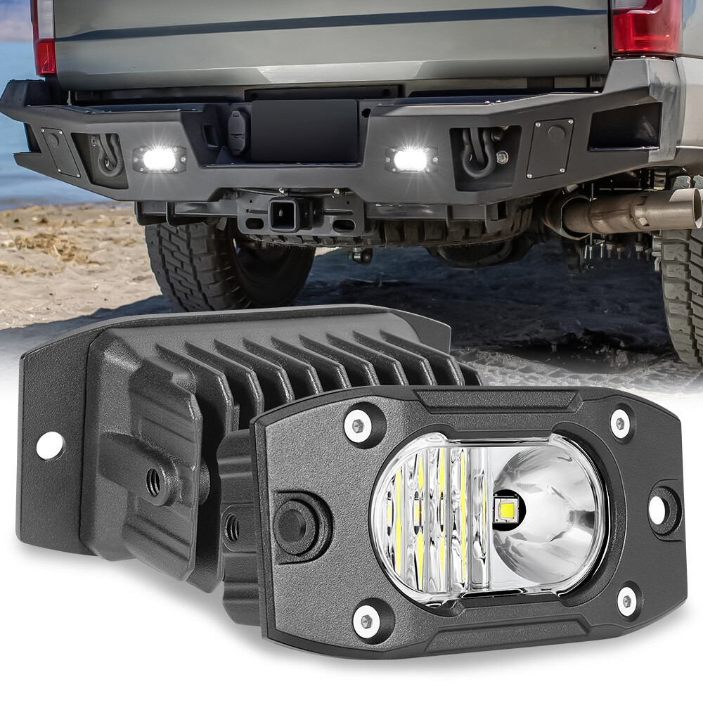 Combo de barra de luz LED PRO de montaje empotrado de 4" 40W de 2 piezas para conducción inversa todoterreno 4x4-
