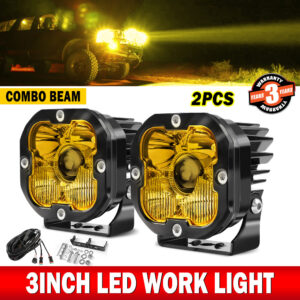 Vainas de luz LED de 3 pulgadas láser 1000 m punto inundación niebla conducción amarillo ATV UTV 4x4 4X4-