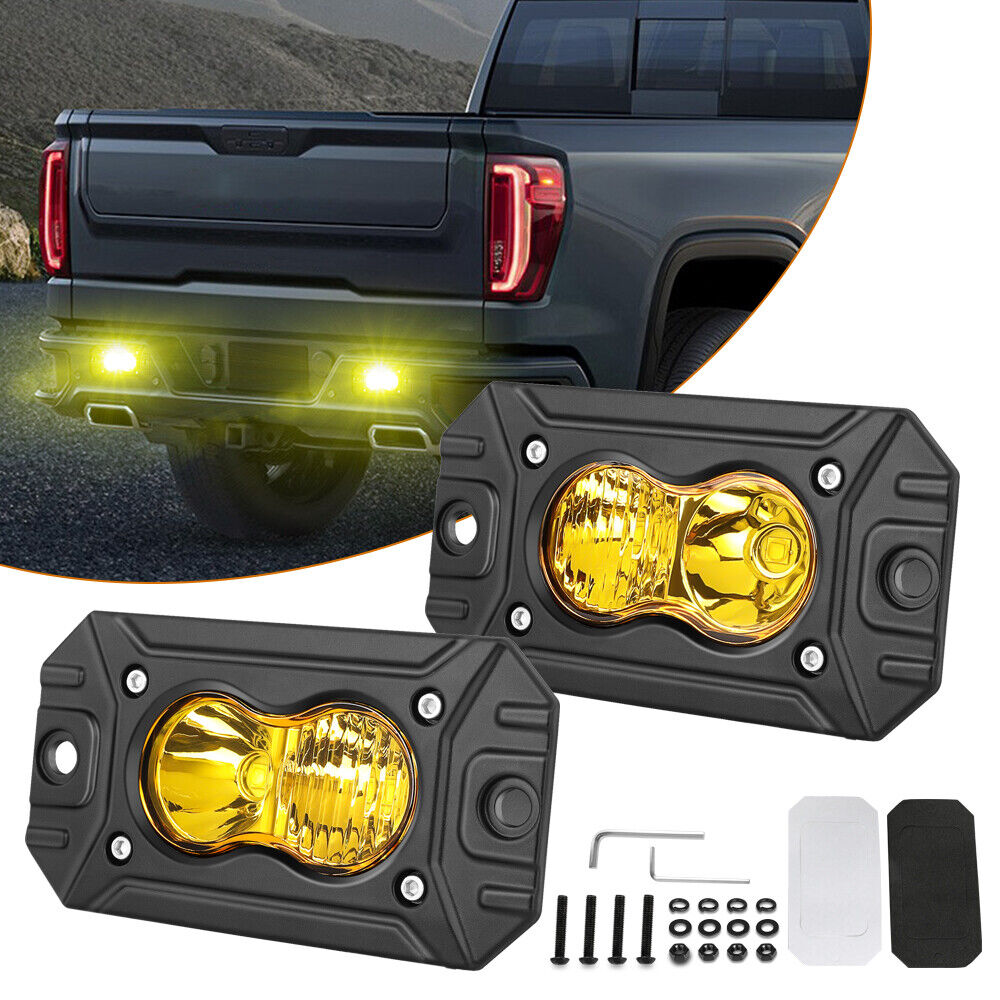 2X 4" 40W Montaje Al Ras LED Vainas Barra de Luz Combo Auxiliar Inverso Offroad 4x4 ATV-