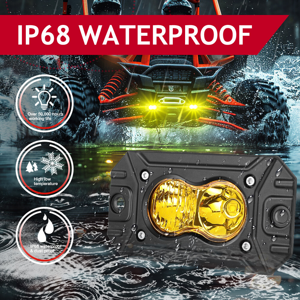 2X 4" 40W Montaje Al Ras LED Vainas Barra de Luz Combo Auxiliar Inverso Offroad 4x4 ATV- - Image 4