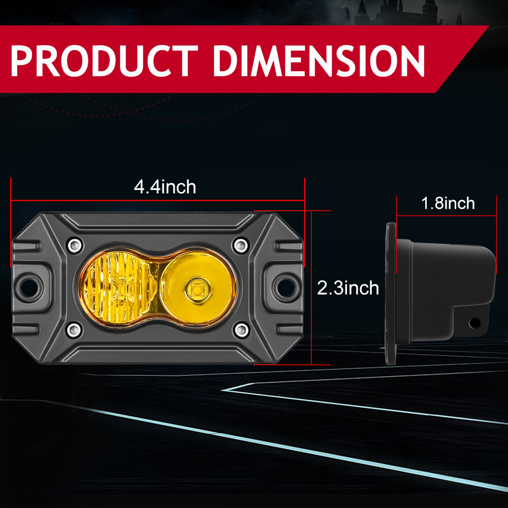 2X 4" 40W Montaje Al Ras LED Vainas Barra de Luz Combo Auxiliar Inverso Offroad 4x4 ATV- - Image 5