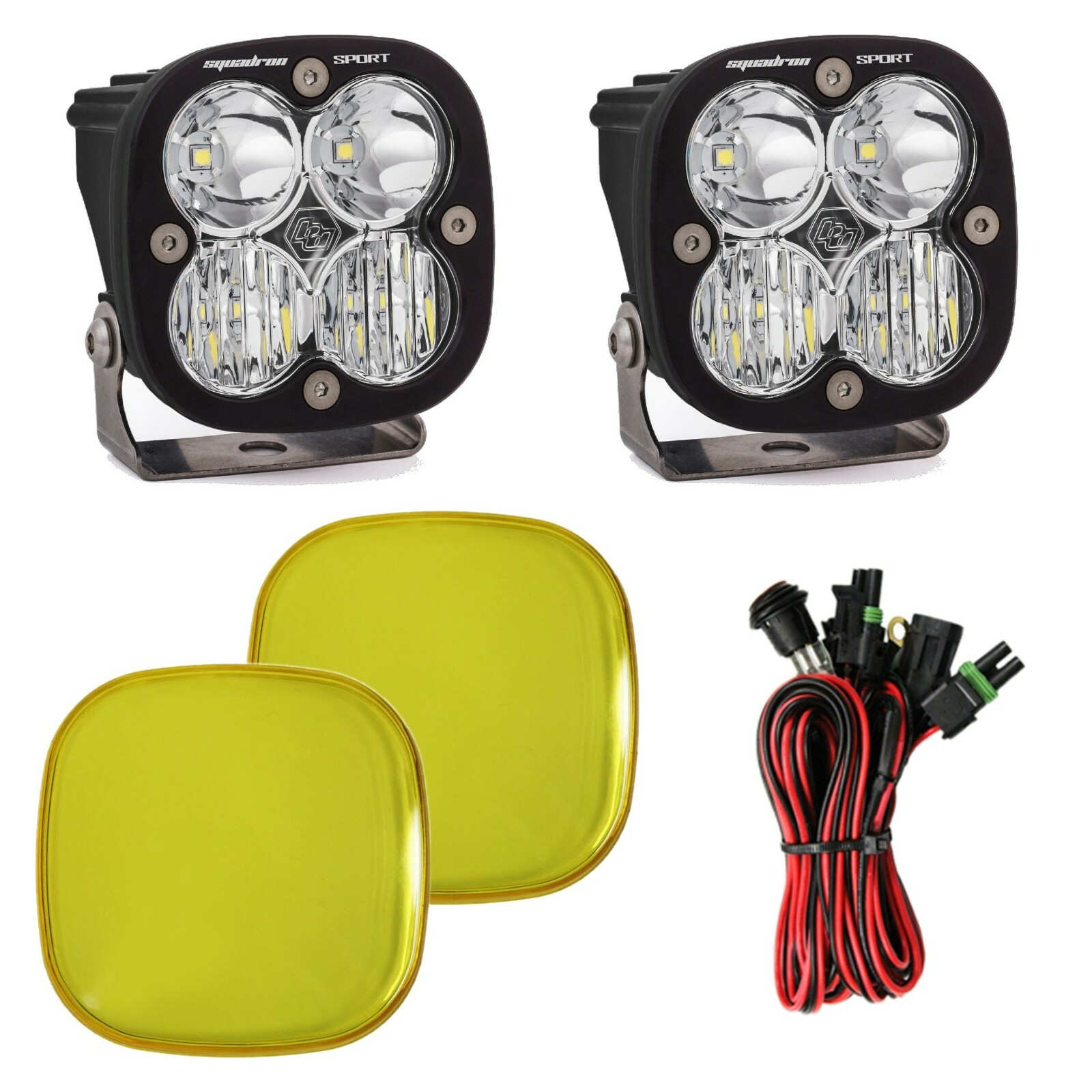 Baja Designs Squadron Sport Clear Driving-Combo Luces LED con Protectores de Rocas Ámbar-