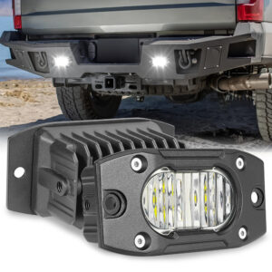 2x 4" 40W Montaje al ras LED Vainas de luz de trabajo Conducción inversa Inundación Off Road 4x4 ATV-
