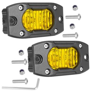 2x 4" 40W Montaje al ras Inundación Esquinas Anchas LED Luz de Trabajo Vainas Cubo Conducción 4x4-