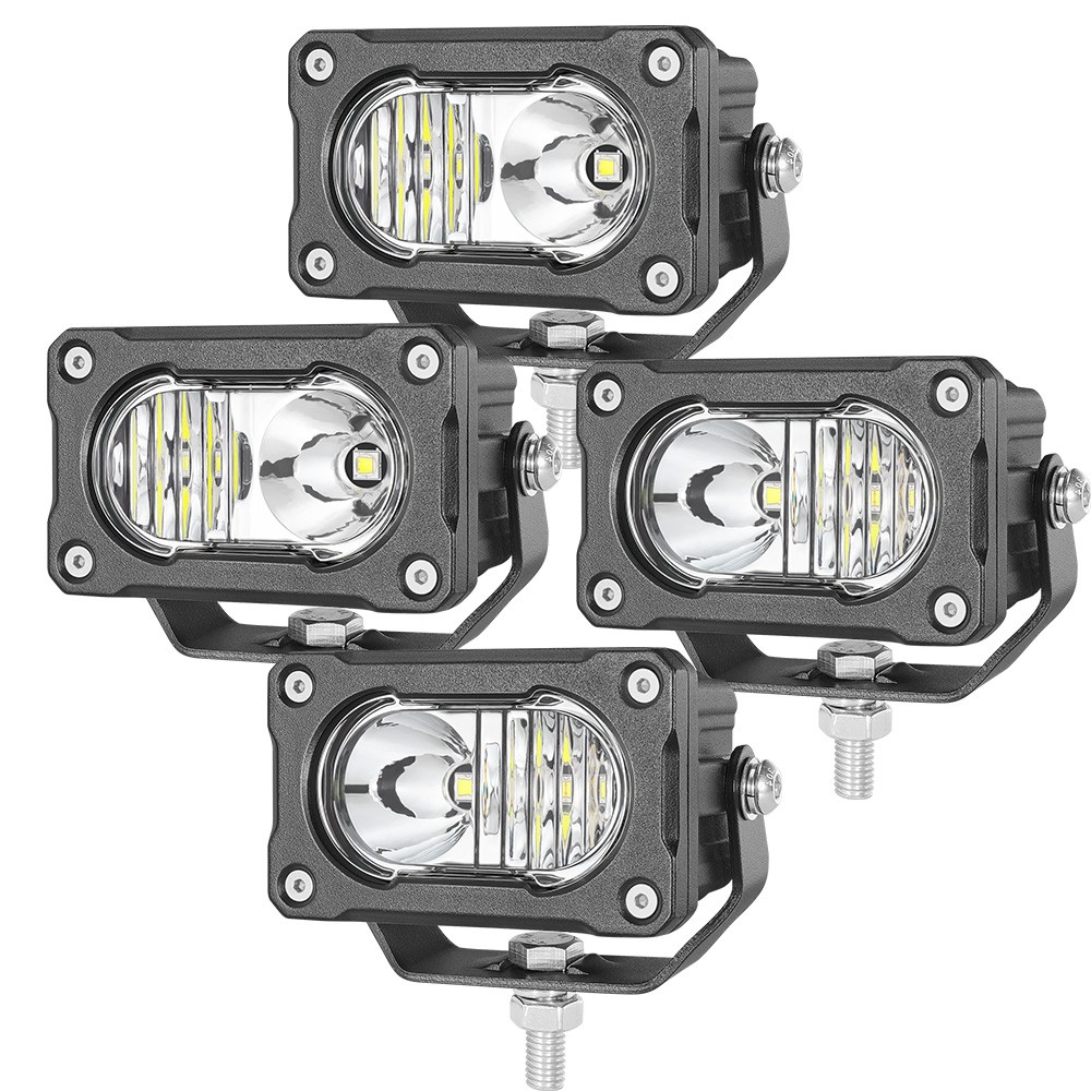 4X 3" PRO LED cubo barra de luz de trabajo punto antiniebla cápsulas de inundación 6500K conducción fuera de carretera 4x4-
