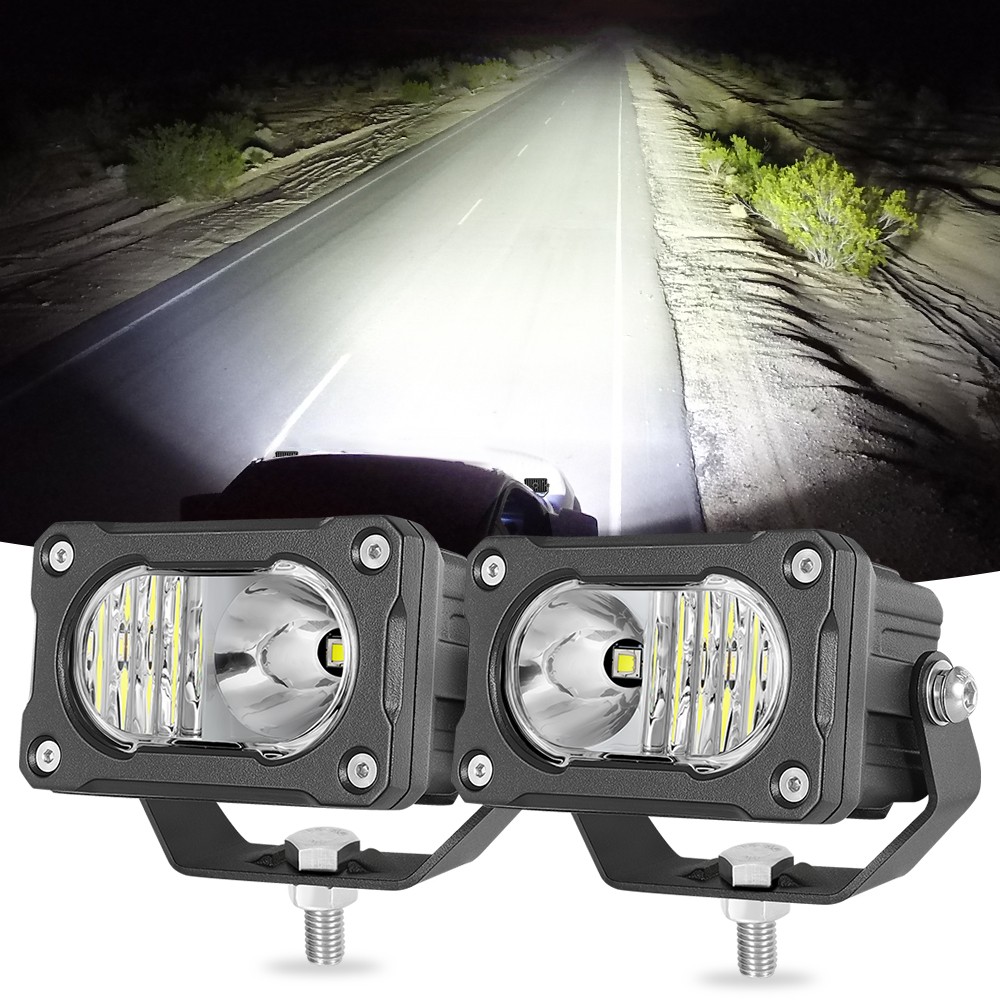 4X 3" PRO LED cubo barra de luz de trabajo punto antiniebla cápsulas de inundación 6500K conducción fuera de carretera 4x4- - Image 2