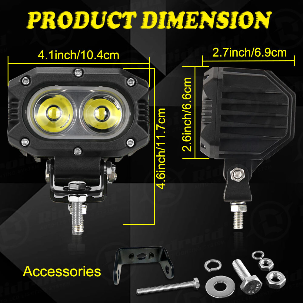 Vainas de trabajo LED de 4 pulgadas 6000LM barra de luz punto camión todoterreno 4x4 luz antiniebla de conducción- - Image 3