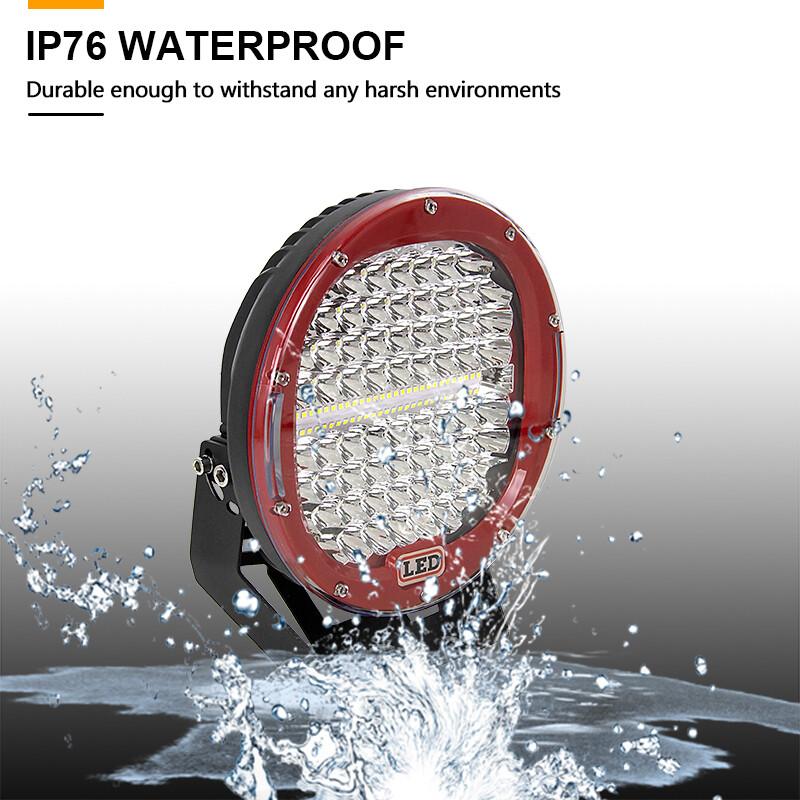 2X 9inch Red 294W Round Spot Driving LED Work Light For 4WD Offroad Jeep - Image 2