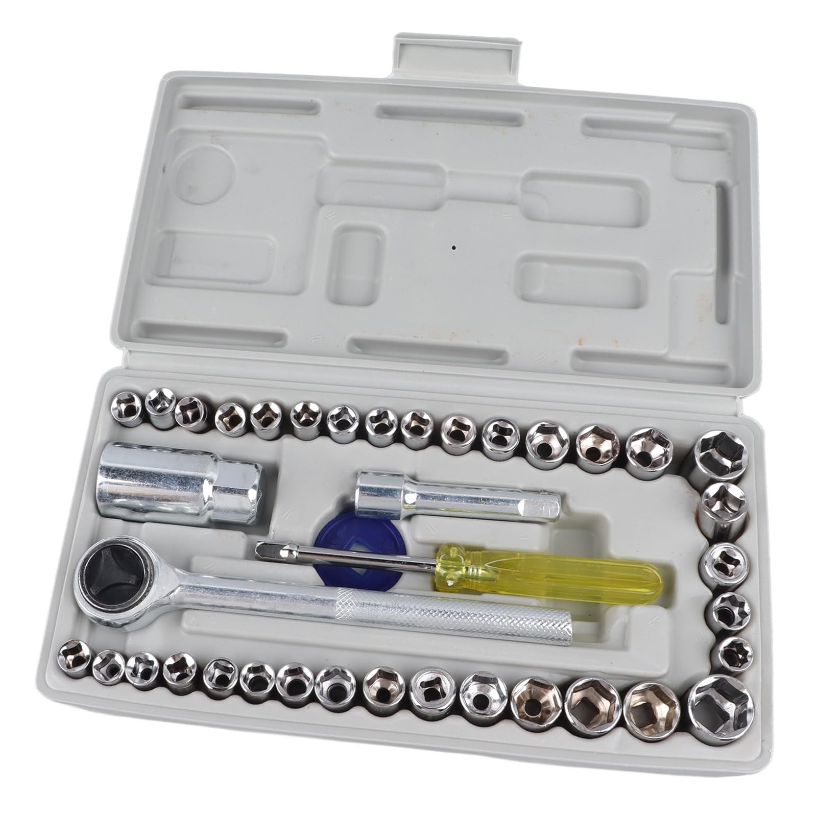 Socket Wrench Set, 34-Piece Carbon Steel Kit with Toolbox, Automotive and Hom... - Image 5