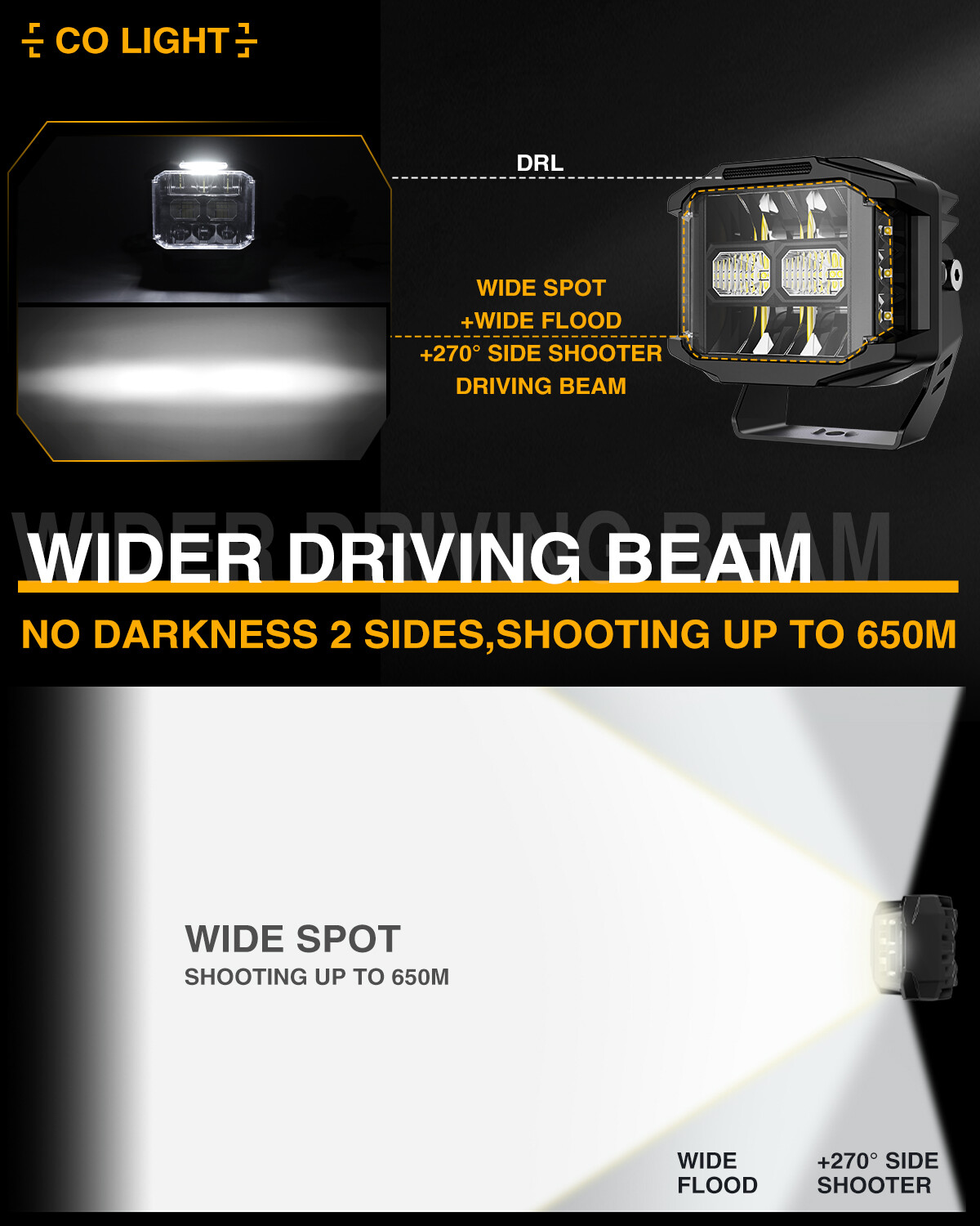 Par de vainas LED de doble cara para tirador de inundación puntual de 5"" barra DRL ATV UTV 4x4- - Image 5