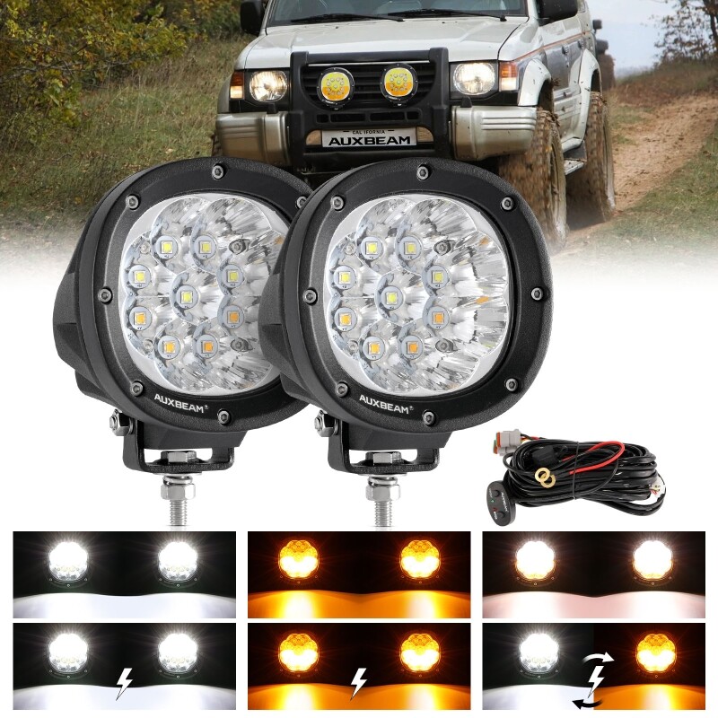 AUXBEAM 2X 4" pulgadas LED Trabajo Luz de Conducción Spot Lámpara para Jeep Offroad SUV 4x4 ATV-