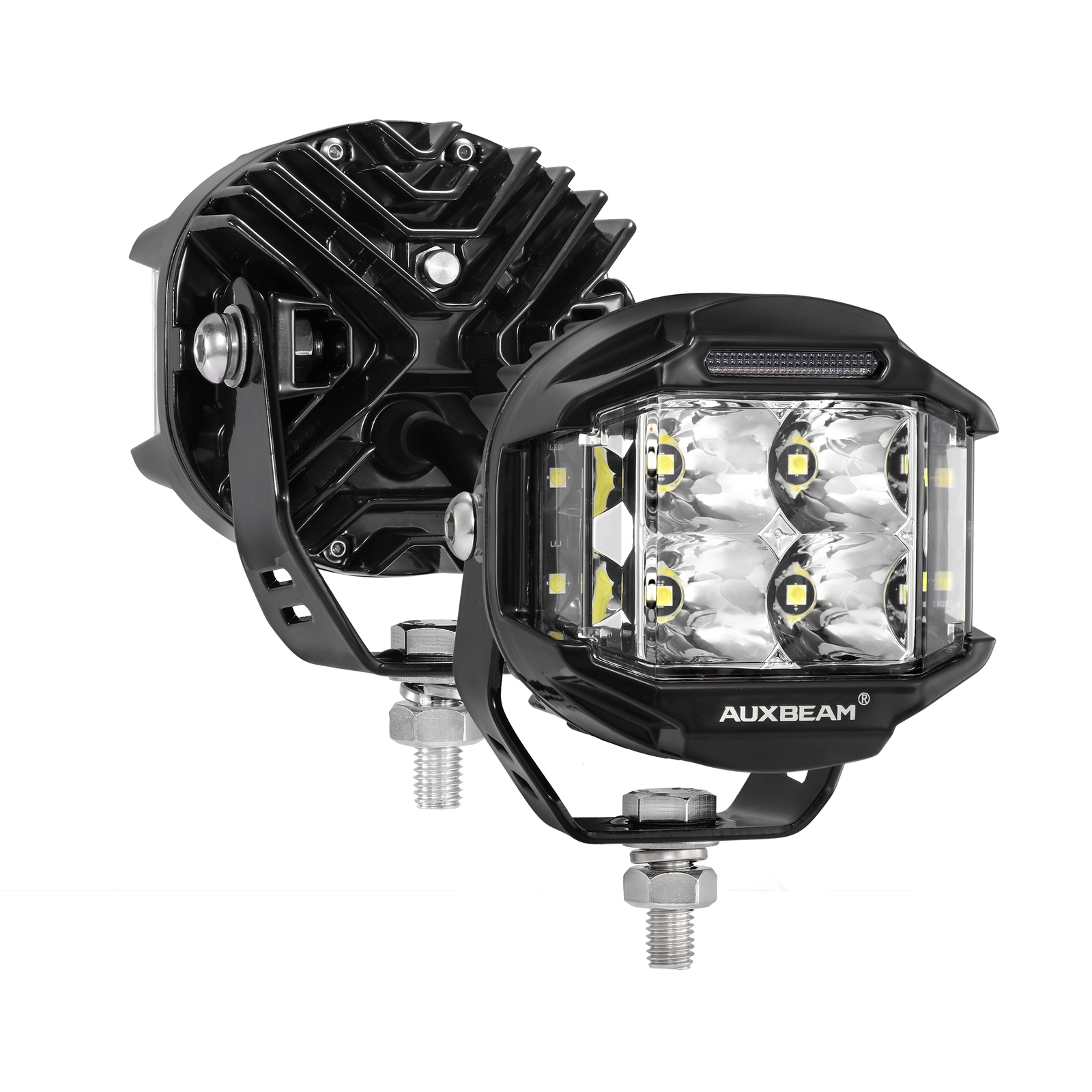 AUXBEAM 4" pulgadas 92W LED faros antiniebla de conducción DRL todoterreno camión SUV UTV 4x4- - Image 4