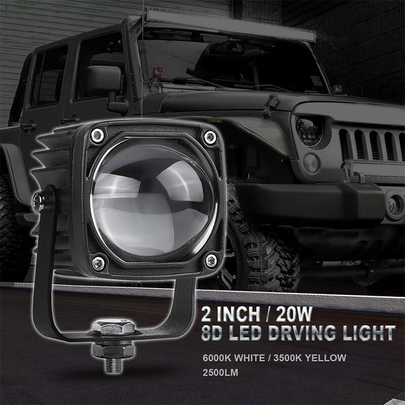 Barra de luces de trabajo LED de 2 pulgadas vainas antiniebla lámpara de conducción todoterreno 4x4 ATV camión SUV- - Image 4