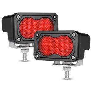 2X 3" 4000LM Rojo LED Luz de Trabajo Barra Cubo Vainas Escena de Conducción Todoterreno 4x4 SUV ATV-