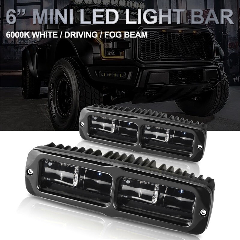 Barra de luces LED de trabajo 2X 6 pulgadas Spot Pods lámpara antiniebla todoterreno conducción camión 4x4 SUV ATV- - Image 4